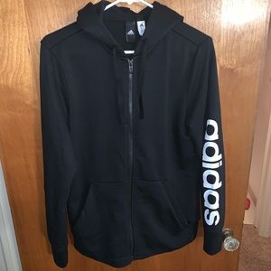 Adidas zip up hooded sweatshirt.